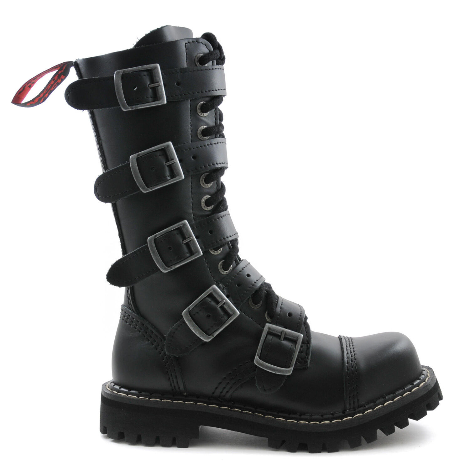 Angry Itch 14 Loch Stiefel 5 Buckle Schwarz