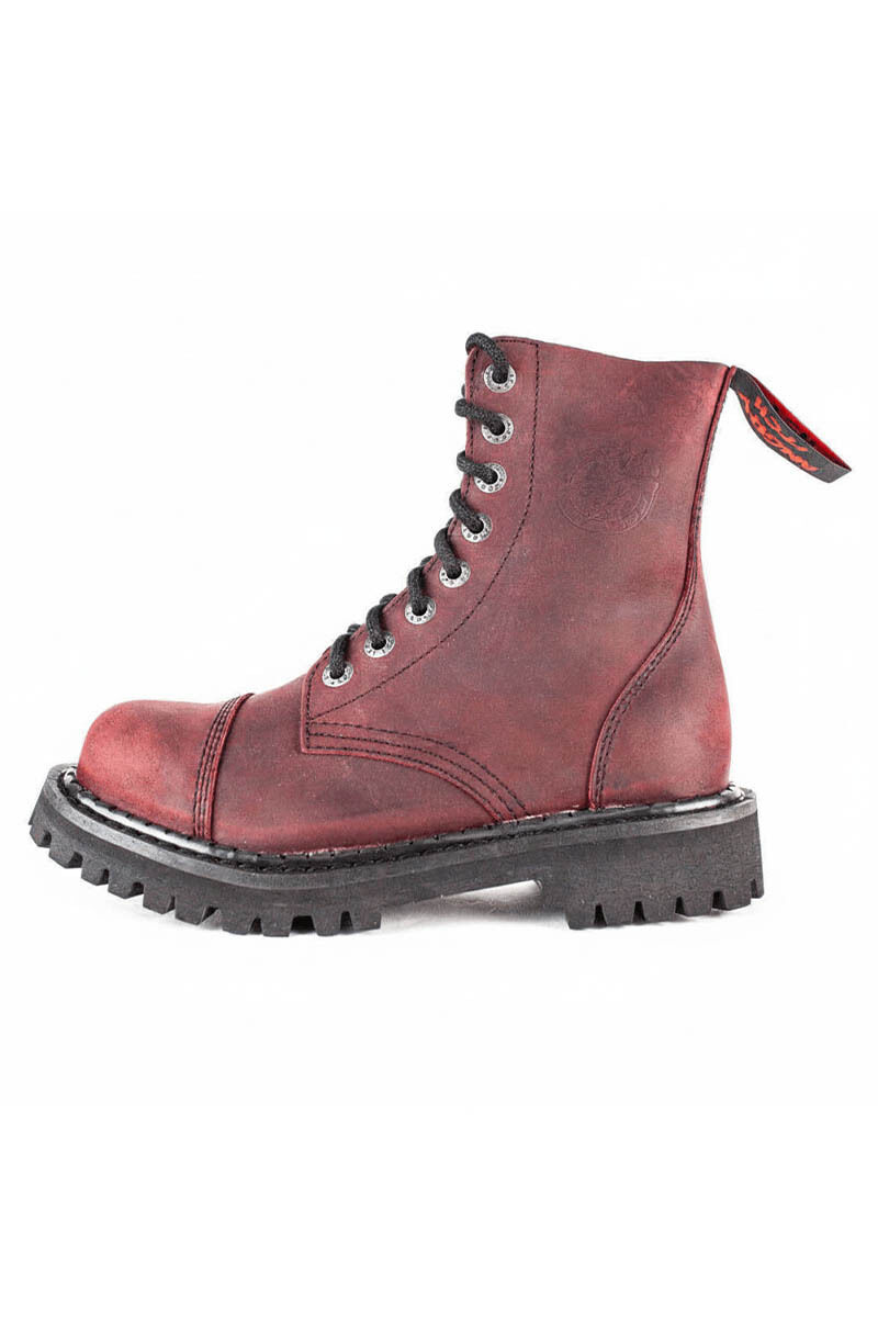 Angry Itch 8 Loch Stiefel Vintage Burgundy