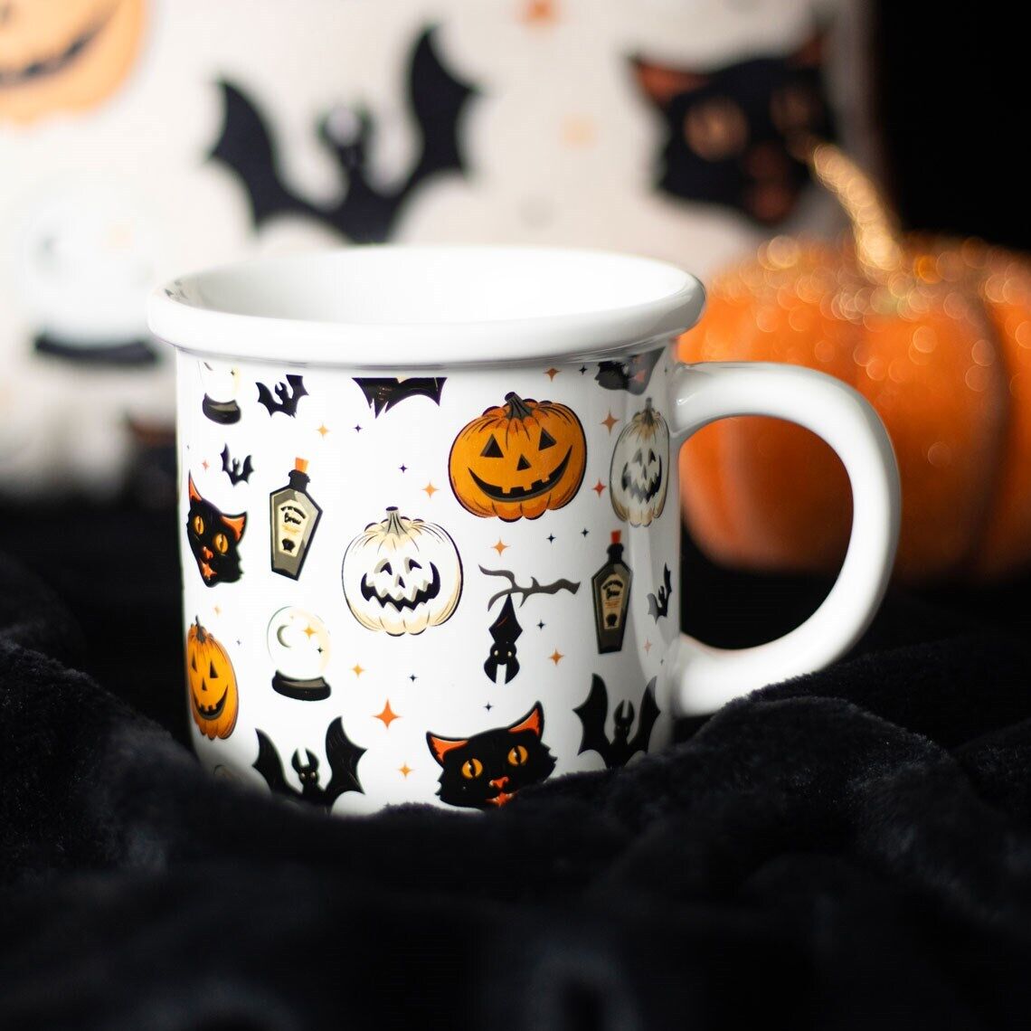 Spirit of Equinox Tasse Spooky Cat & Pumpkin