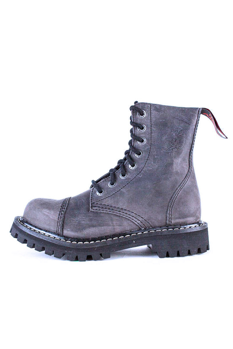 Angry Itch 8 Loch Stiefel Vintage Dunkel Braun