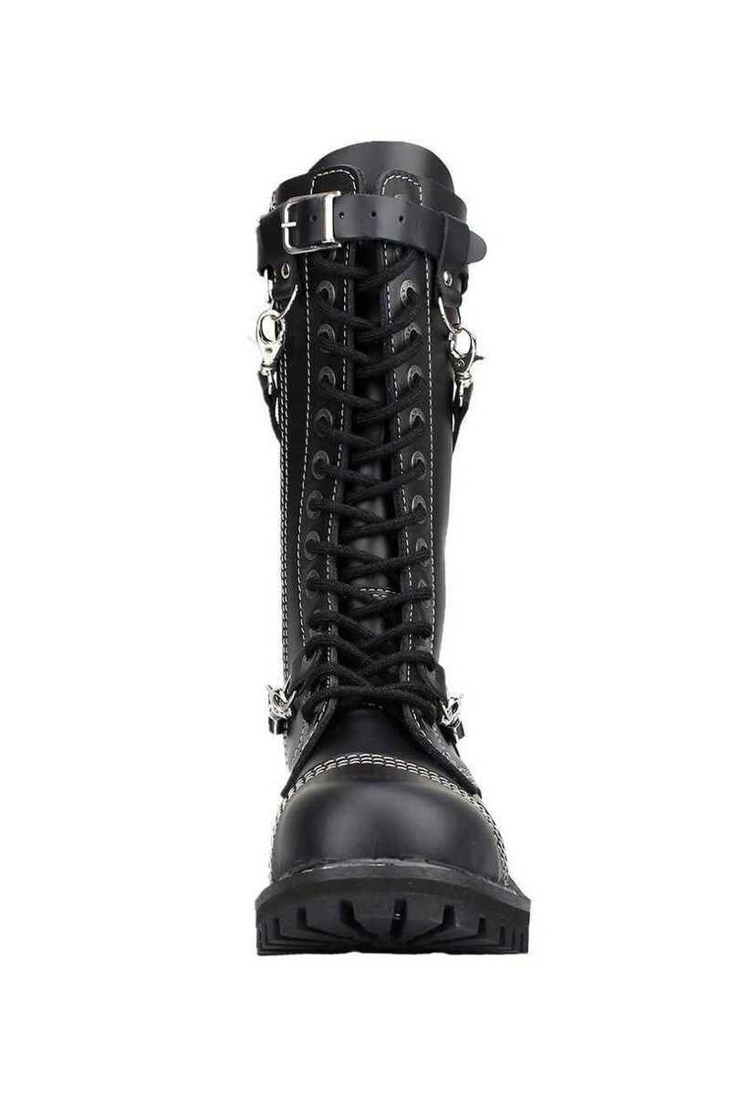 Angry Itch 14 Loch Stiefel 3 Straps Schwarz