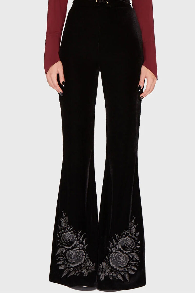 Killstar Schlaghose A Devil's Rose Black