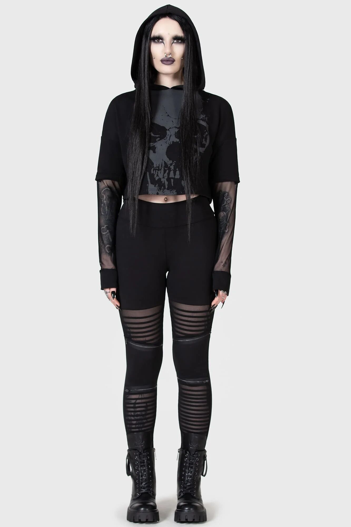 Killstar Kihilist Hoodie Chilled Bone