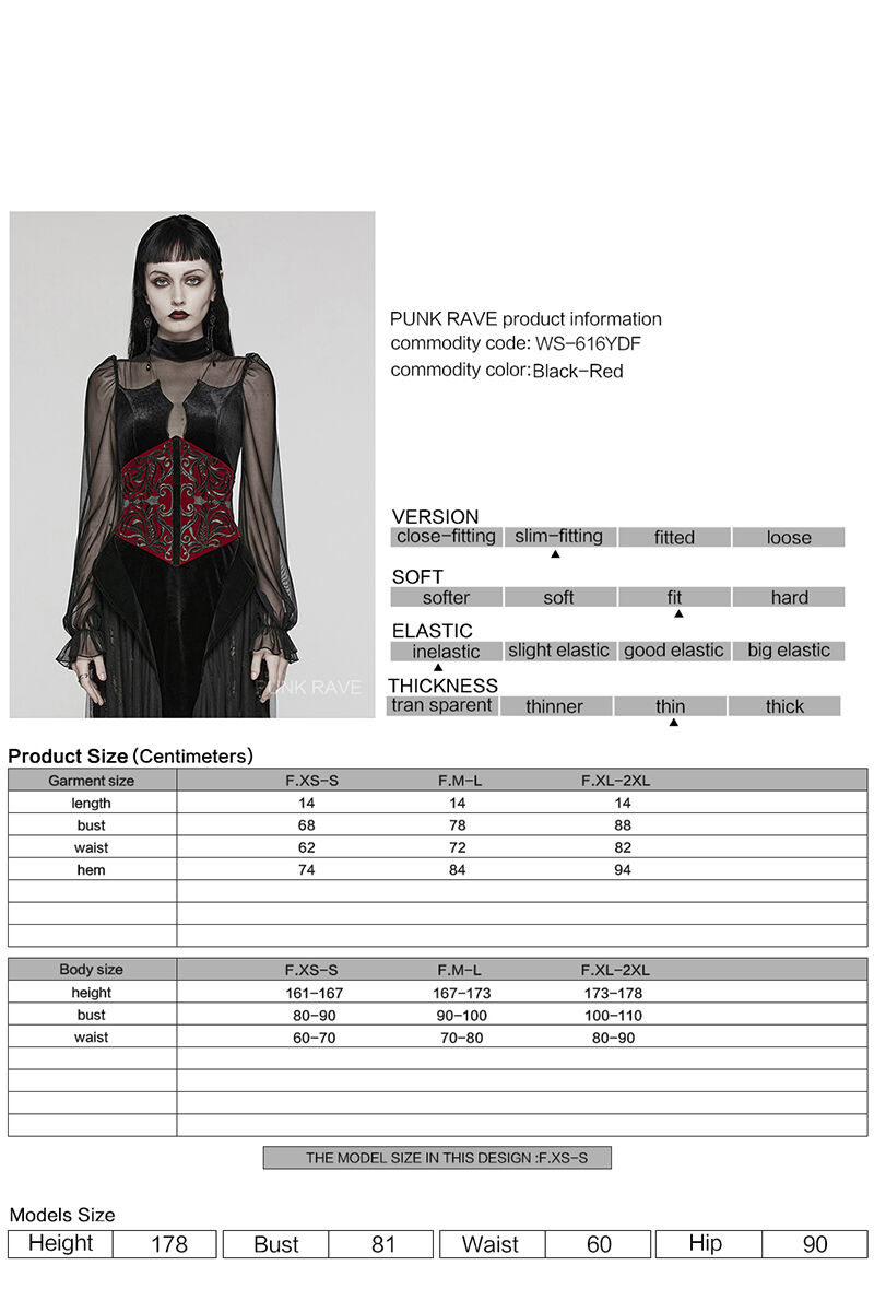 Punk Rave Korsage Eris Red