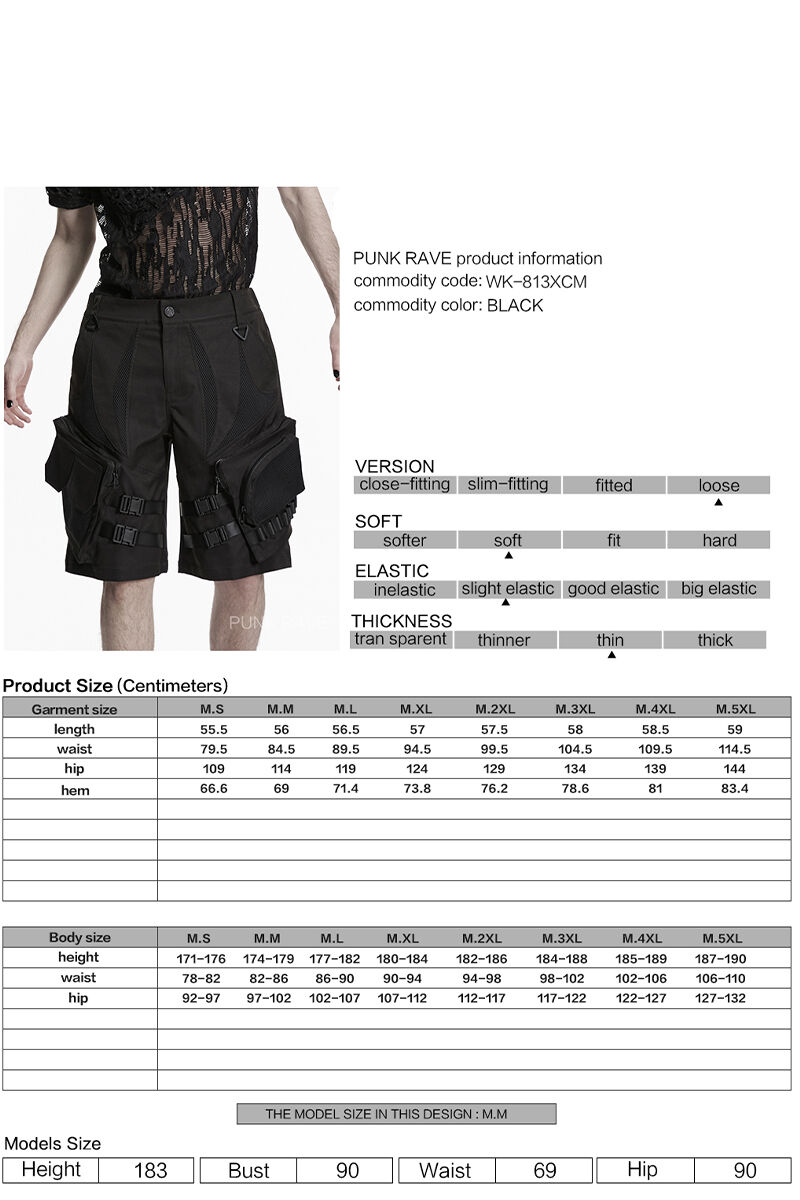 Punk Rave Shorts Zyrkon