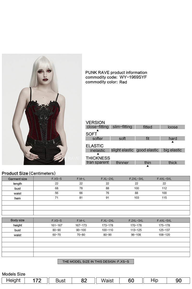 Punk Rave Korsett Corvina Red